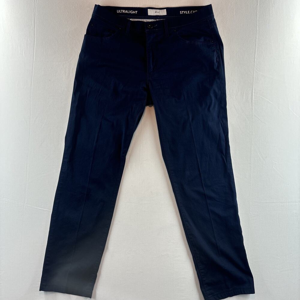 Brax Cadiz Straight Pants Men’s 32 x 34 Navy Blue Ultralight Trousers Ships Fast